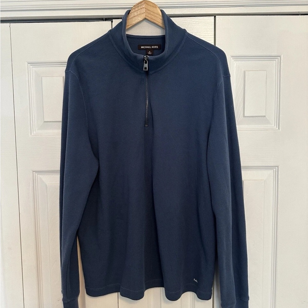 Michael Kors Blue Zip Up Sweater